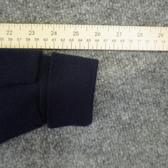Vintage Izod Lacoste Cardigan Mens Medium Navy Blue Sweater Acrylic Preppy Croc - Picture 7 of 9